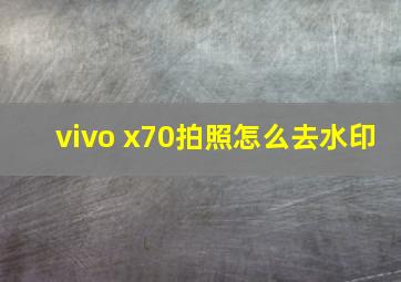 vivo x70拍照怎么去水印